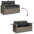 Set de muebles de jardín 6 pzas y cojines ratán sintético