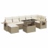 Set de sofás de jardín y cojines 8 piezas ratán sintético