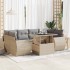 Set sofás de jardín 7 piezas y cojines ratán sintético