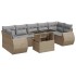 Set de sofás de jardín y cojines 8 piezas ratán sintético