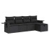 Set de muebles de jardín 5 pzas y cojines ratán sintético