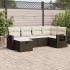 Set sofás de jardín 6 piezas y cojines ratán sintético