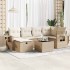 Set sofás de jardín 7 piezas y cojines ratán sintético