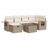 Set sofás de jardín 7 piezas y cojines ratán sintético