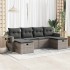 Set de muebles de jardín 6 pzas y cojines ratán sintético