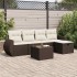 Set sofás de jardín 6 piezas y cojines ratán sintético