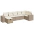 Set sofás de jardín 7 piezas y cojines ratán sintético