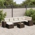 Set sofás de jardín 8 piezas y cojines ratán sintético
