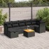 Set de sofás de jardín y cojines 8 piezas ratán sintético