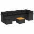 Set de sofás de jardín y cojines 8 piezas ratán sintético