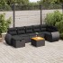 Set de sofás de jardín y cojines 8 piezas ratán sintético