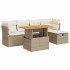 Set sofás jardín y cojines 6 pzas ratán sintético acacia