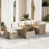 Set sofás jardín y cojines 8 pzas ratán sintético acacia