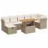 Set sofás jardín y cojines 8 pzas ratán sintético acacia