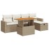 Set sofás jardín y cojines 6 pzas ratán sintético acacia