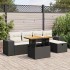 Set sofás jardín y cojines 6 pzas ratán sintético acacia