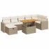 Set sofás jardín y cojines 5 pzas ratán sintético acacia