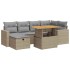Set sofás jardín y cojines 8 pzas ratán sintético acacia