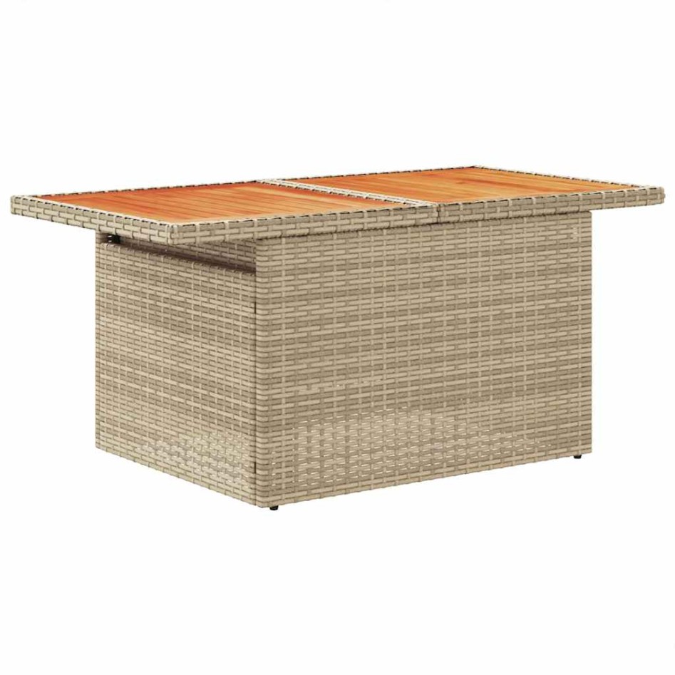 Set sofás jardín y cojines 8 pzas ratán sintético acacia