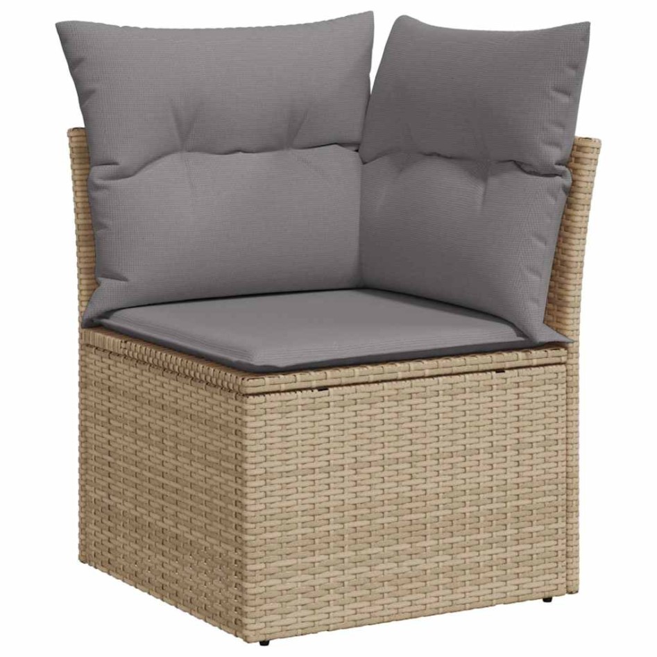 Set sofás jardín y cojines 8 pzas ratán sintético acacia
