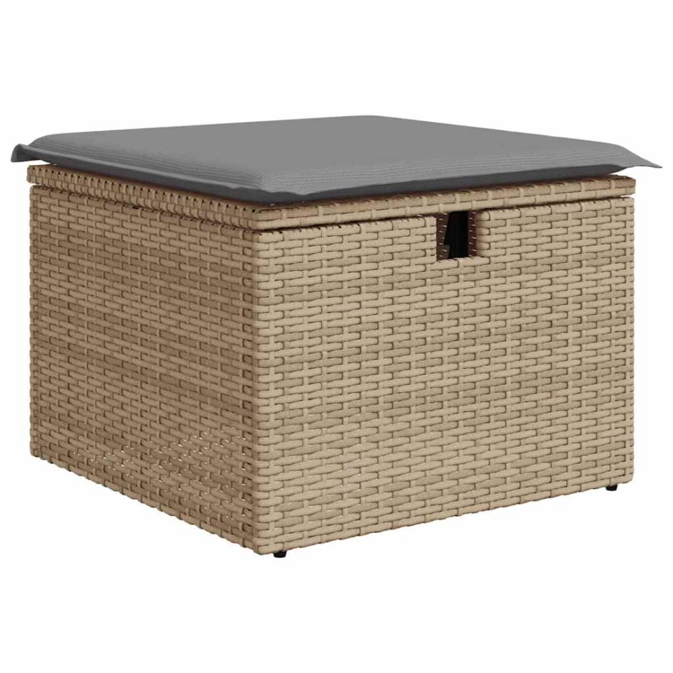 Set sofás jardín y cojines 8 pzas ratán sintético acacia