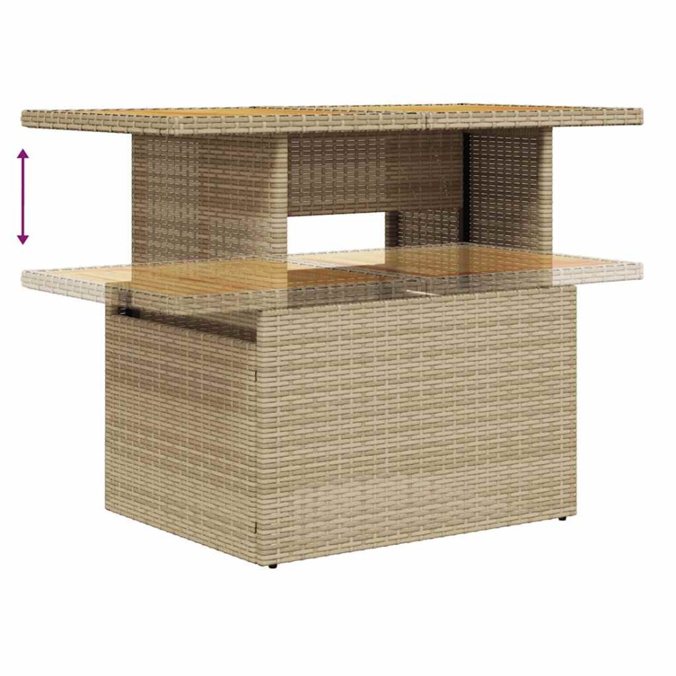 Set sofás jardín y cojines 8 pzas ratán sintético acacia