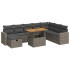 Set sofás jardín y cojines 9 pzas ratán sintético acacia