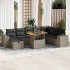 Set sofás jardín y cojines 9 pzas ratán sintético acacia