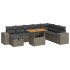 Set sofás jardín y cojines 9 pzas ratán sintético acacia