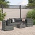 Set de muebles de jardín 6 pzas y cojines ratán sintético