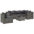 Set de muebles de jardín 6 pzas y cojines ratán sintético