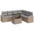 Set sofás de jardín 7 piezas y cojines ratán sintético
