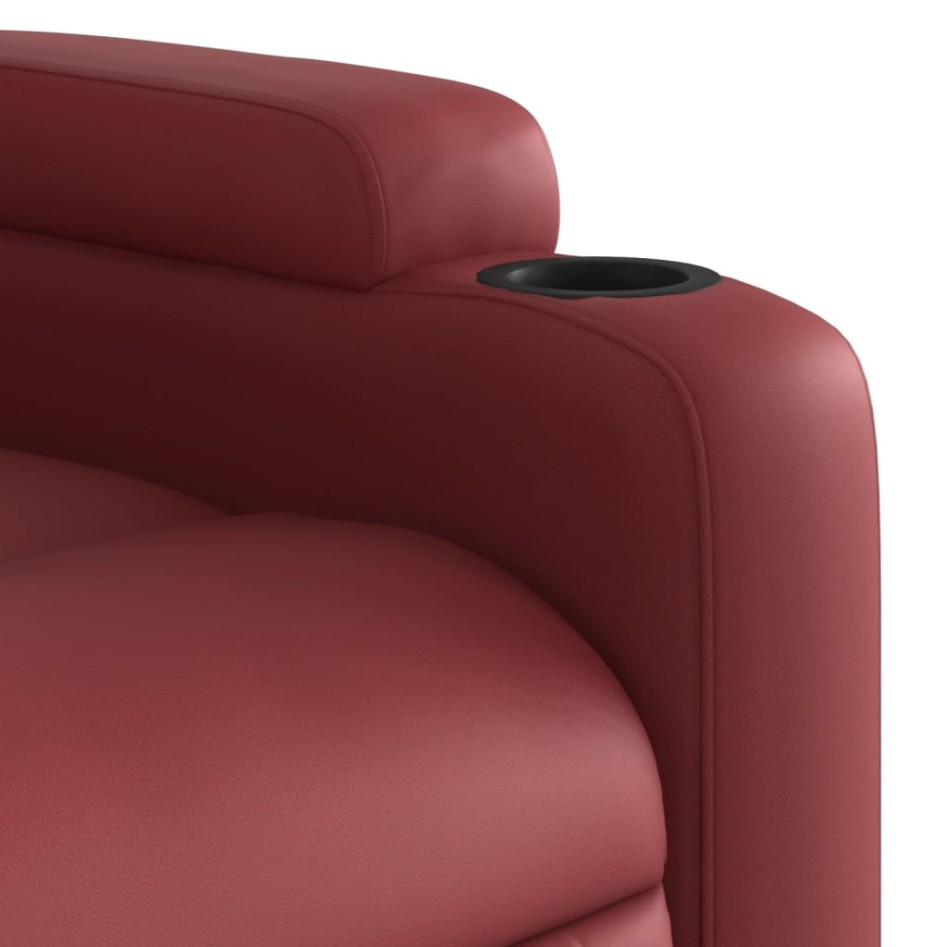 Sillón de masaje reclinable cuero sintético rojo