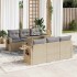 Set sofás de jardín 7 piezas y cojines ratán sintético
