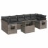 Set de sofás de jardín y cojines 8 piezas ratán sintético
