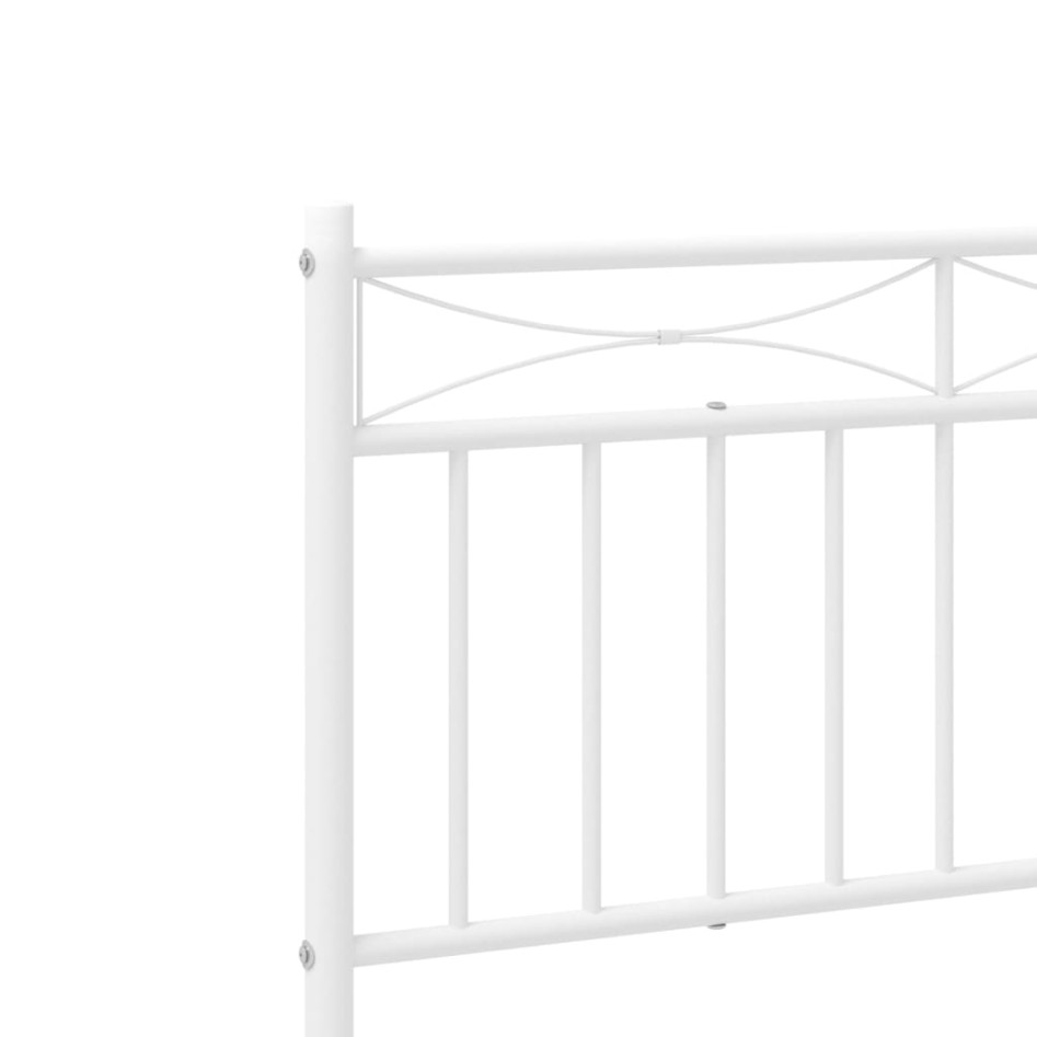 Estructura de cama de metal con cabecero blanco 180x200