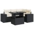 Set de muebles de jardín 5 pzas y cojines ratán sintético