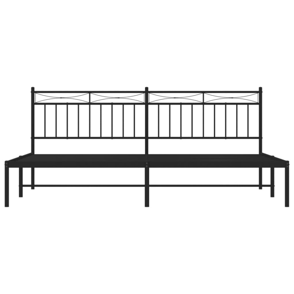 Estructura de cama con cabecero metal negro 193x203