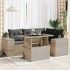 Set de sofás jardín y cojines 5 pzas ratán sintético gris
