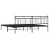 Estructura de cama con cabecero metal negro 193x203