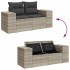 Set de sofás jardín y cojines 5 pzas ratán sintético gris