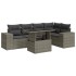 Set de muebles de jardín 6 pzas y cojines ratán sintético