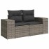 Set de sofás de jardín y cojines 8 piezas ratán sintético