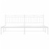 Estructura de cama de metal con cabecero blanco 193x203