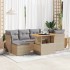 Set sofás de jardín 7 piezas y cojines ratán sintético