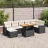 Set de sofás de jardín y cojines 8 piezas ratán sintético