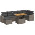 Set de sofás de jardín y cojines 8 piezas ratán sintético