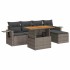 Set de muebles de jardín 6 pzas y cojines ratán sintético