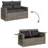 Set de muebles de jardín 6 pzas y cojines ratán sintético