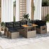 Set de sofás de jardín y cojines 8 piezas ratán sintético